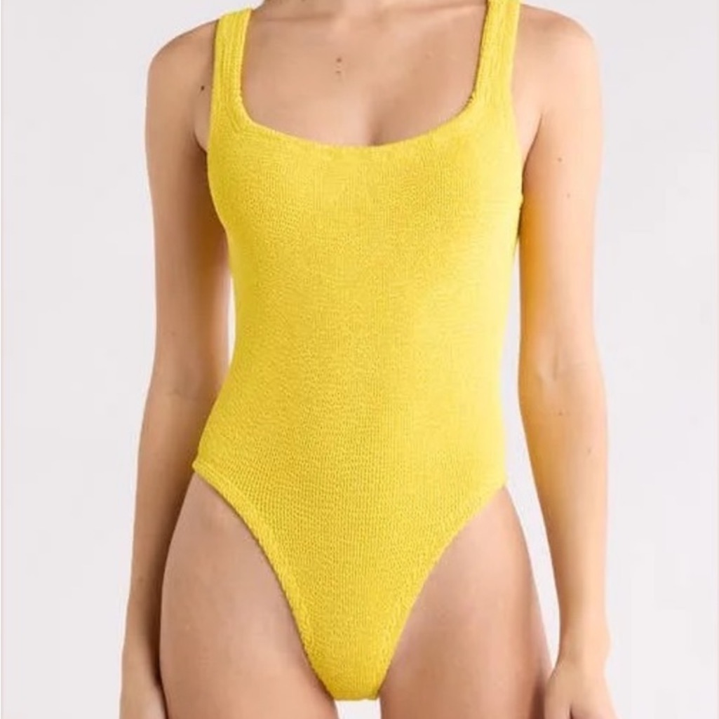 Hunza G Square Neck One-Piece Swimsuit Butter